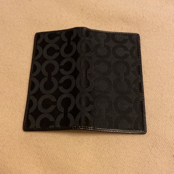 COACH Black Checkbook Bi-fold Wallet - Picture 4 of 8